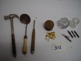 Job Lot of Ink Well, Pen Points, Paper Fasteners & Tools