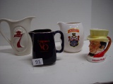 4 Advertising Liquor Pitchers, Seagrams, & Johnnie Walker