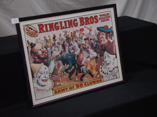 Contemporary Framed Ringling Bros. Print,  Named