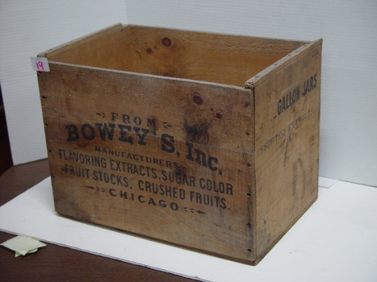 Wooden Advertising Crate, Bowey's, Inc. Chicago