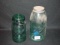 2 Ball Fruit Jars, One Marked Ideal Pat'd July14,1908