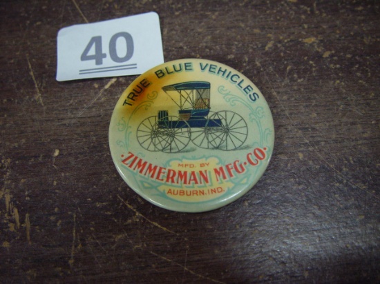 Advertising Pocket Mirror, Zimmerman MFG. Co. Auburn, IND.