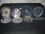 Job Lot of Serving Plates/Dishes, 6 Glass, 2 Silver Plate