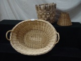 Laundry Basket, Early Indian Basket w/damage, &