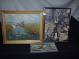 3 Framed Pictures, 7.5