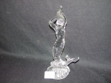 Hand Blown Fostoria Glass Mermaid, 10.5