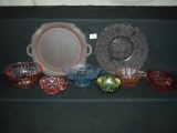 Job Lot of 8 Pieces of Carnival & Depression Glass
