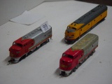 3 Train Engines, HO Scale, Union Pacific 926, & 2 Santa Fe's 307
