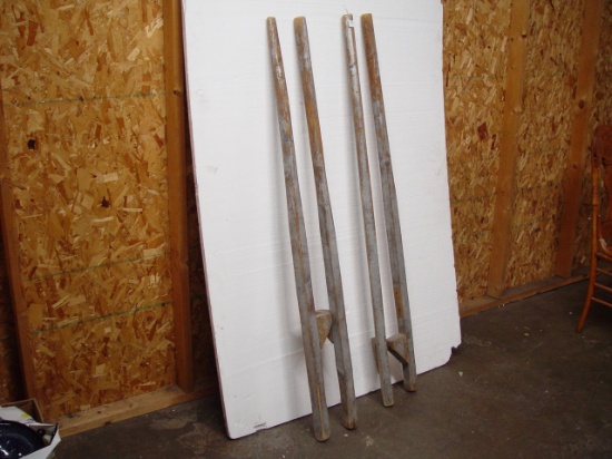 2 Pair of Vintage Stilts, Different Heights, 61"T