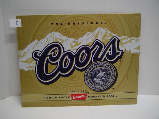 Contemporary Coors Beer Metal Sign, 12.5"H x 16"W