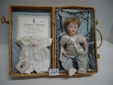 COA Lawton Doll, “Baby Boutique Blue 9.5”L (in basket)