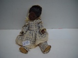 1975 Jointed Porcelain Black Americana Doll, 12”t