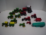 Job Lot of Miniature Die Cast Tractors, International, & John Deere