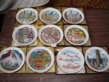 10 Chicago Collectors Plates by Franklin Mc Mahon, 8”dia