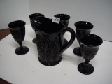 Black Amethyst Pitcher & Glasses Set