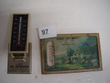 2 Advertising Thermometers, L. & S. Gas Corporation, Warren, ILL (works) &