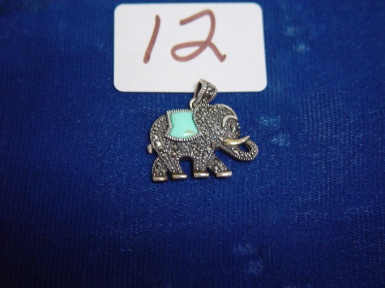 Sterling Silver Elephant Pendant 0.190 Troy Oz.