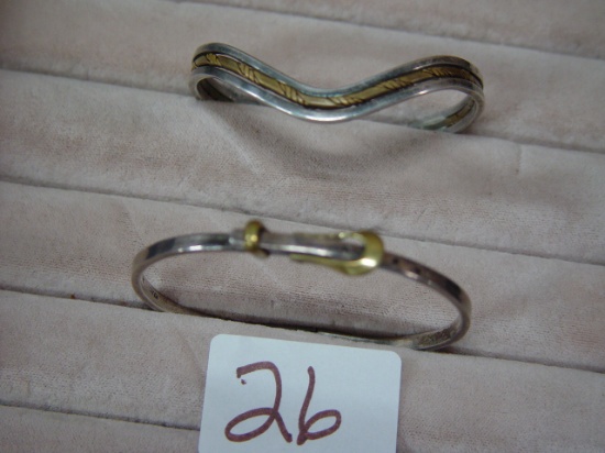 2 Sterling Silver Bracelets, Mexico 0.995 Troy Oz.