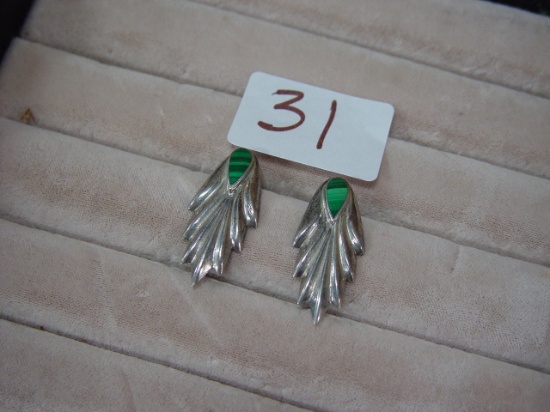 Pierced Earrings Unmarked Sterling Silver 0.145 Troy Oz.