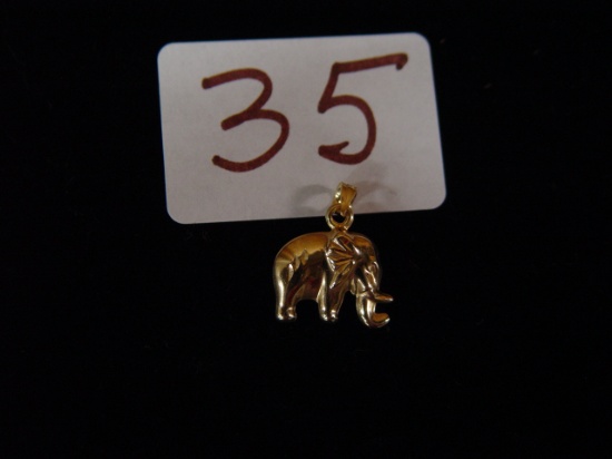 14 KT Gold Elephant Pendant