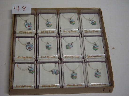 12 Sterling Silver Pendants  in Original Boxes Un Weighed