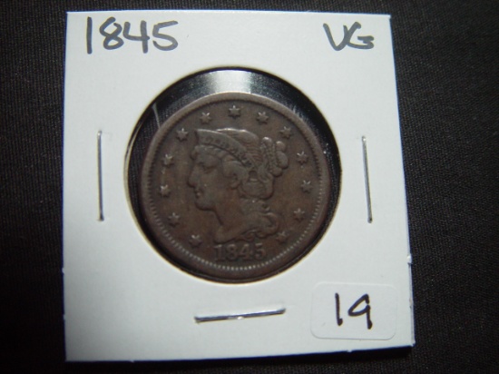 1845 Large Cent   VG