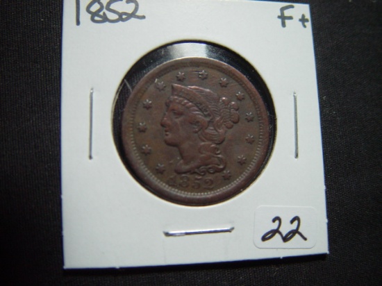 1852 Large Cent   F+