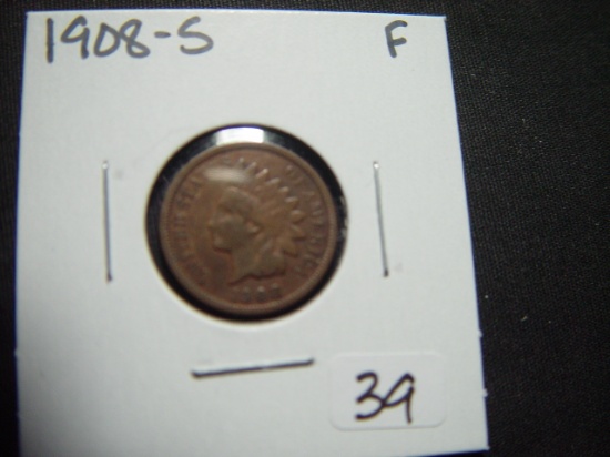 1908-S Indian Cent   Fine   KEY DATE