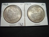 Pair of 1903 Morgans:  XF & AU