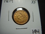 1879 $2.5 Gold Liberty   XF