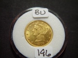 1908 $5 Gold Liberty   BU