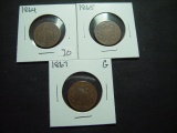 Three Different 2c Pieces: 1864, 1865, 1867