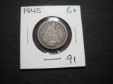 1845 Seated Quarter   Good+