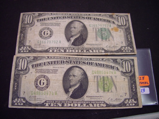 $10 FRN 2 Total 1928 FR 2002 G