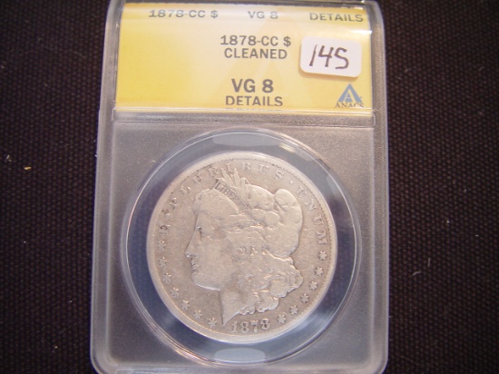 Morgan $1 1878-CC VG8 Cleaned ANACS