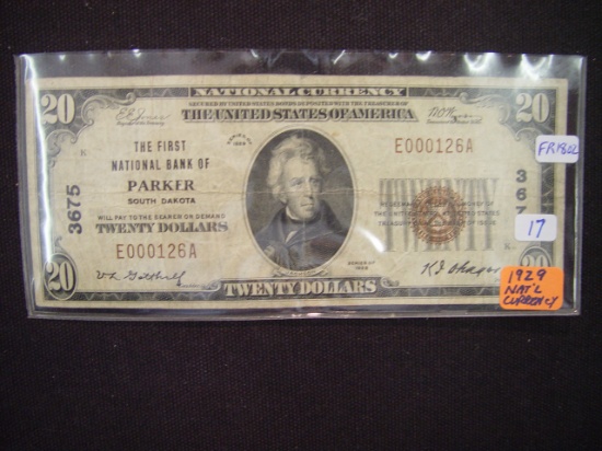 $20 National Currency 1929 FR 1802