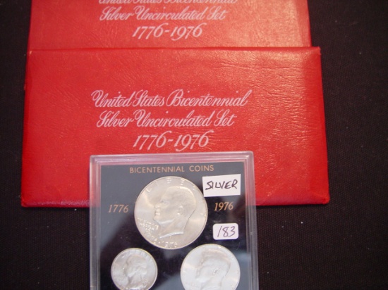 Three 1976 Bicentennial 3 Coin Silver Uncirculated Set