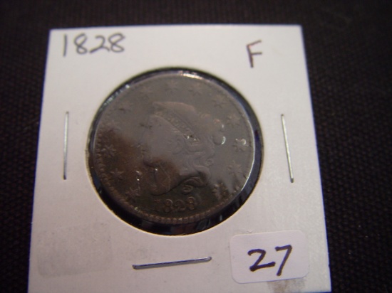 1828 Large Cent F