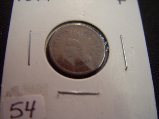 1874 Indian Cent F