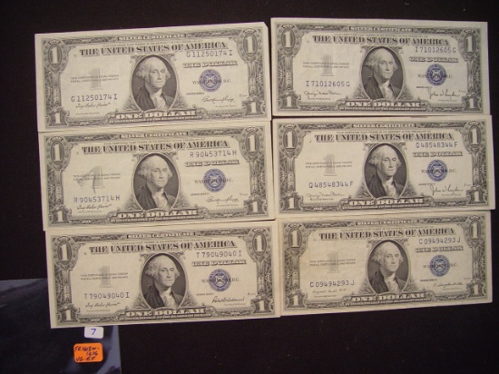 $1 Silver Certificates 1935 - 6 Total VG - EF FR 1613 W - 1616