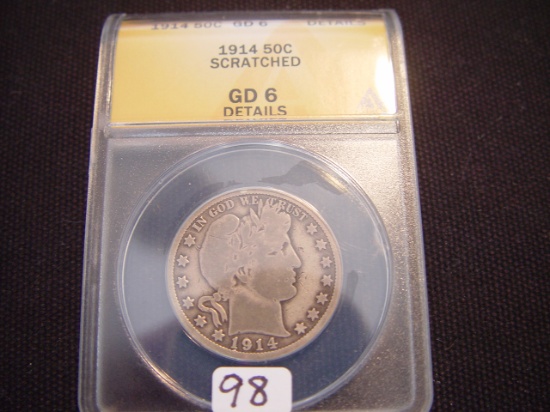 1914 Barber Half G-6 Scratched ANACS