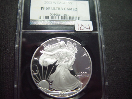 2003-W Proof Silver Eagle  NGC PF69 Ultra Cameo