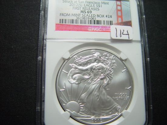 2012(S) First Releases BU Silver Eagle  NGC MS69