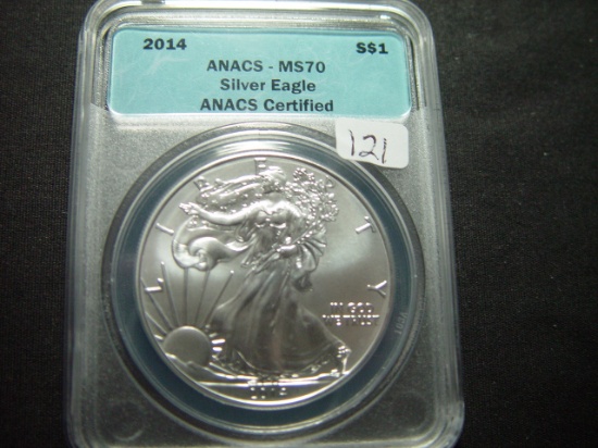 2014 BU Silver Eagle  ANACS MS70