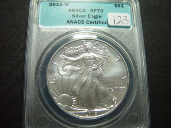 2015-W BU Silver Eagle   ANACS SP70