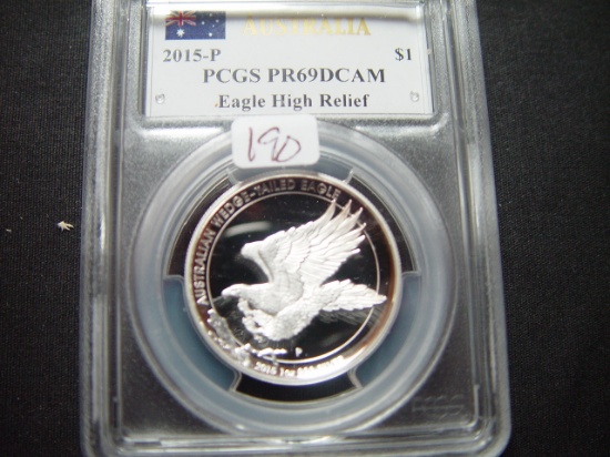 2015 Australia Silver $1 High Relief Eagle  PCGS PR69 DCAM