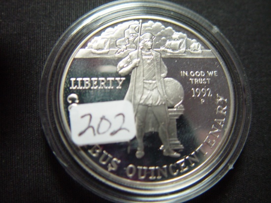 1992 Proof Columbus Silver Dollar
