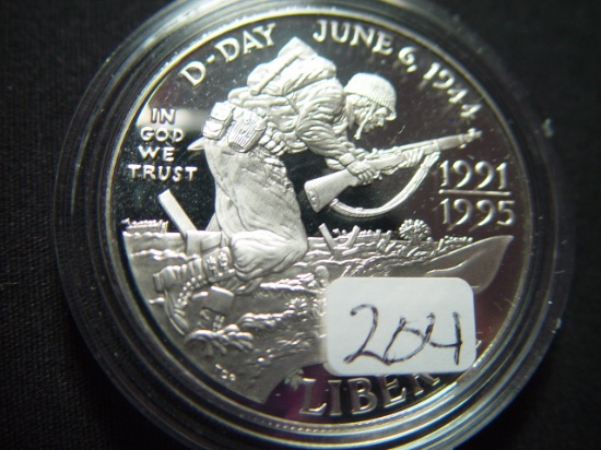 1993 Proof World War 2 Silver Dollar