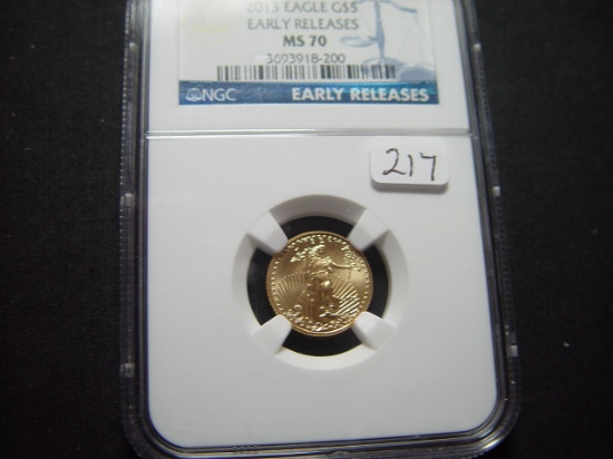 2013 Early Release $5 Gold Eagle   NGC MS70