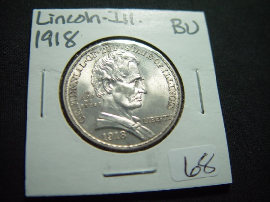 1918 Lincoln-Illinois Commem. Half   BU